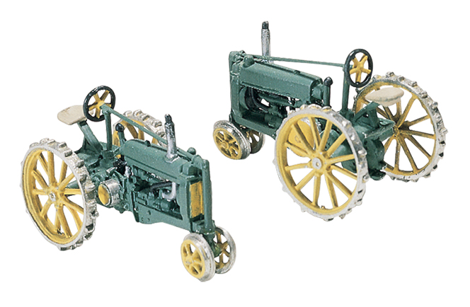 2 Tractors (1929-1938) HO Scale Kit - These tractors look great out in fields, work zones or lumber yards