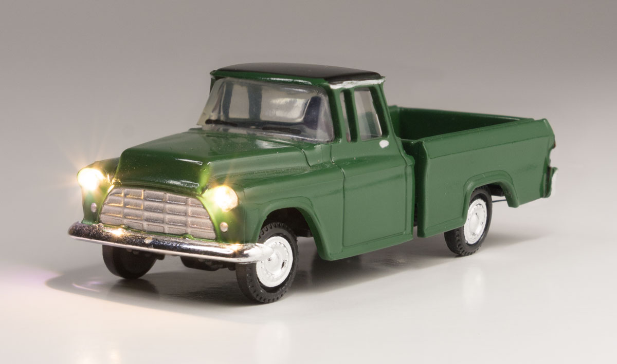 Green Pickup - HO Scale - This little pickup still has a few thousand miles left and is up for anything