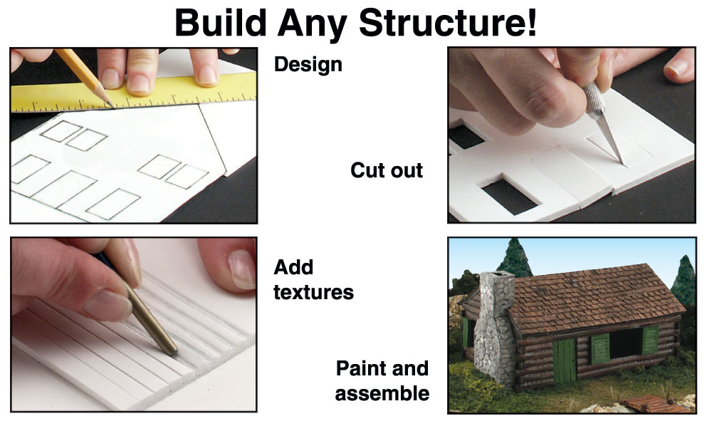 Building & Structure Kit - Create buildings, geometric shapes, pyramids, tepees, covered wagons, castles, missions, waterwheels, bridges and more