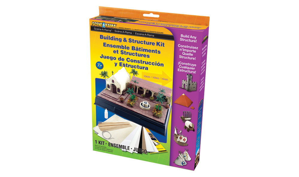 Building & Structure Kit - Create buildings, geometric shapes, pyramids, tepees, covered wagons, castles, missions, waterwheels, bridges and more