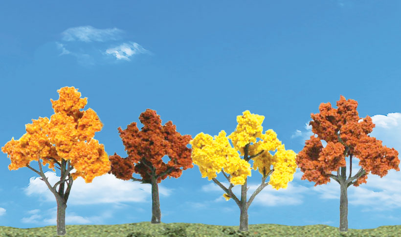 Autumn Trees - Add realistic trees to your diorama or display and watch it come to life! Modify trees by bending the trunks! Install trees with Project Glue&trade; or Sticky Bond&reg;