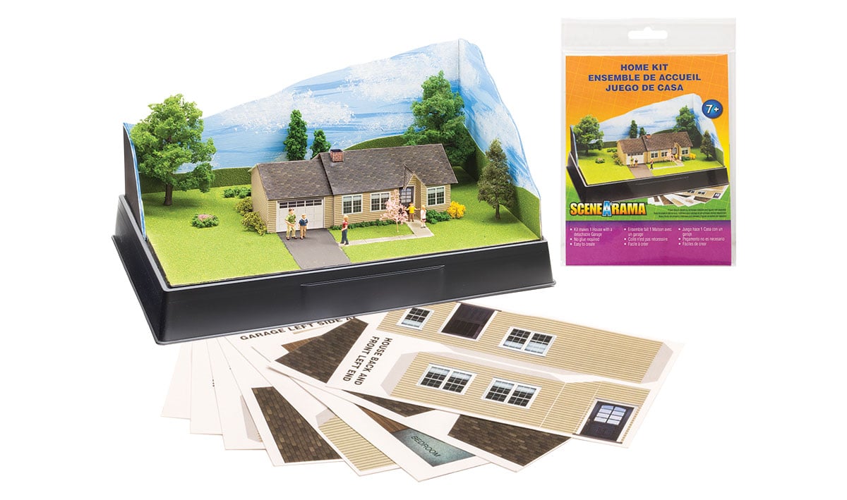 Home Kit - Pre-cut graphics and materials to make a quaint, suburban home with a detachable garage